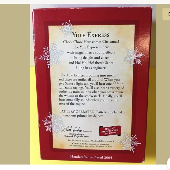 Vintage 2004 Hallmark Keepsake Ornament YULE EXPRESS Light / Sound Choo-Choo Box - Picture 2 of 3
